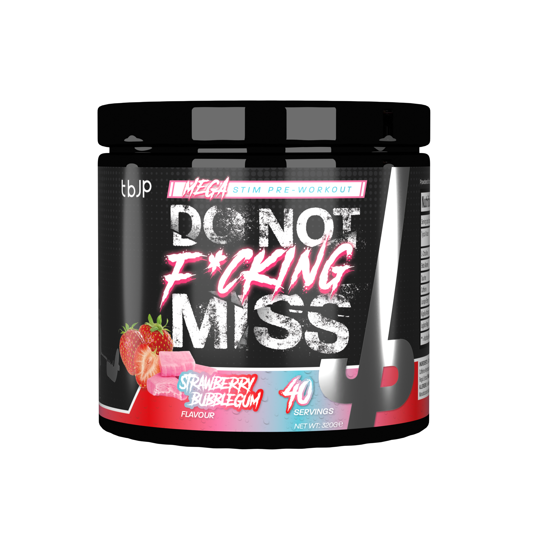 Trained By JP DNFM High Stim Pre Workout Strawberry Bubblegum